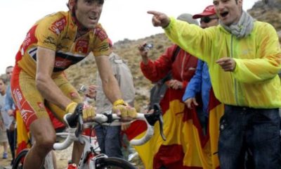 Alejandro Valverde subiendo La Pandera como líder de la Vuelta a España
