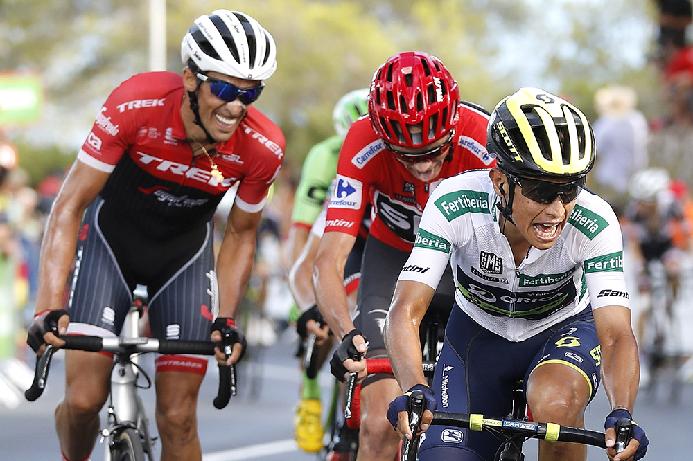 Esteban Chaves con Froome y Contador en la Vuelta a España