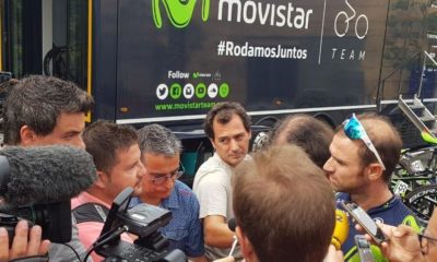 Valverde en el entreno con Movistar