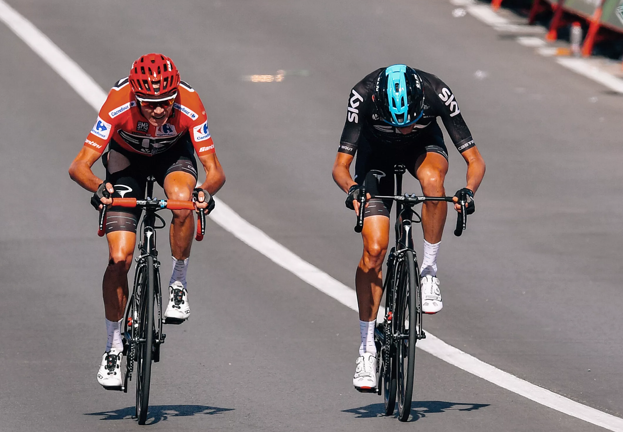 Chris Froome con Wouter Poels en la Vuelta a España