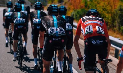El Team Sky trabaja para Froome durante la Vuelta a España