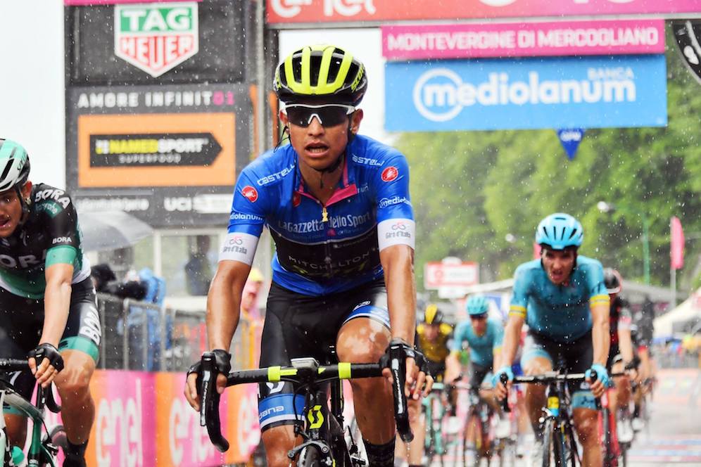 Maglia Azzurra Mediolanum Giro Italia Esteban Chaves JoanSeguidor